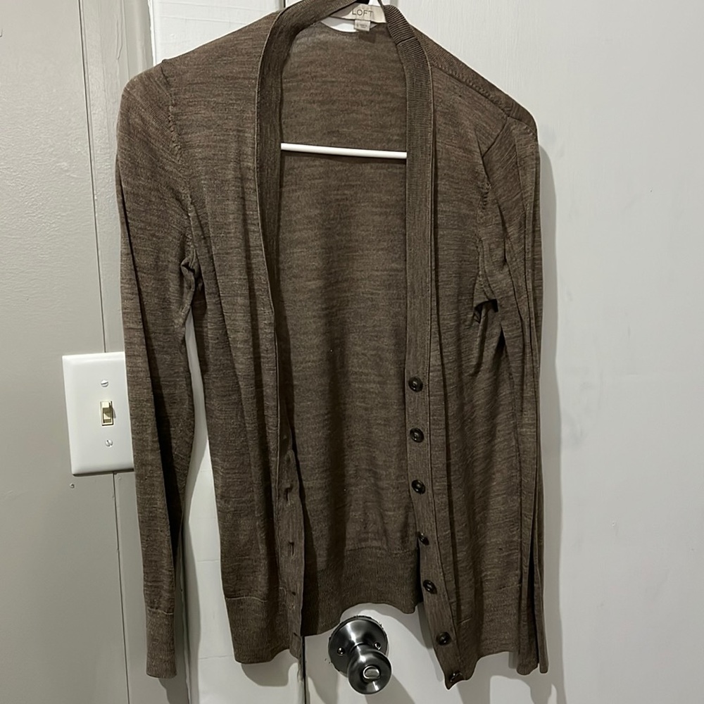Sandy brown cardigan with buttons
